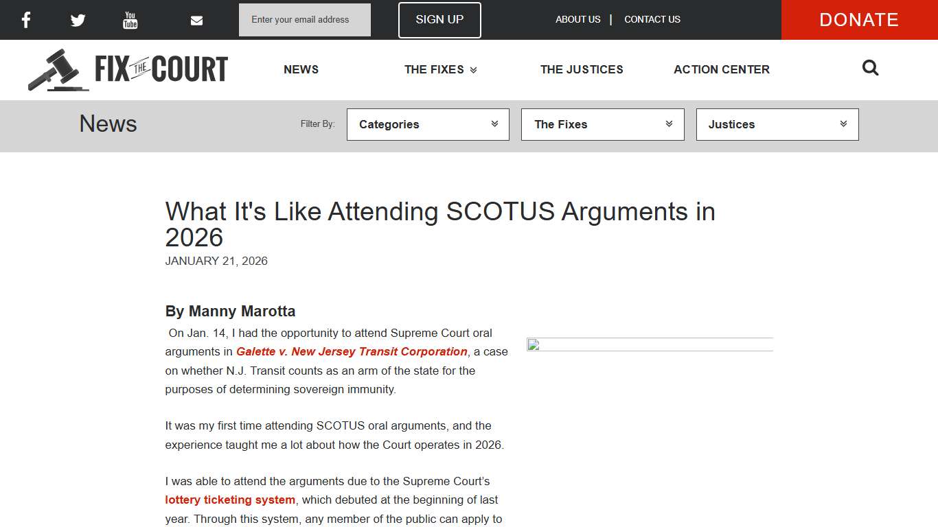 What It’s Like Attending SCOTUS Arguments in 2026 Fix the Court